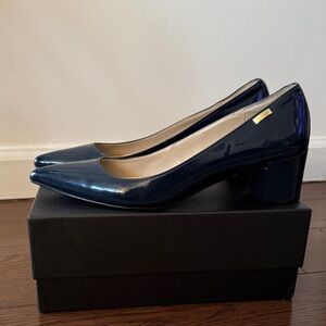Calvin Klein Navy Patent Heels